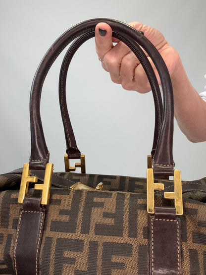 Fendi Zucca Two Way Boston Bag