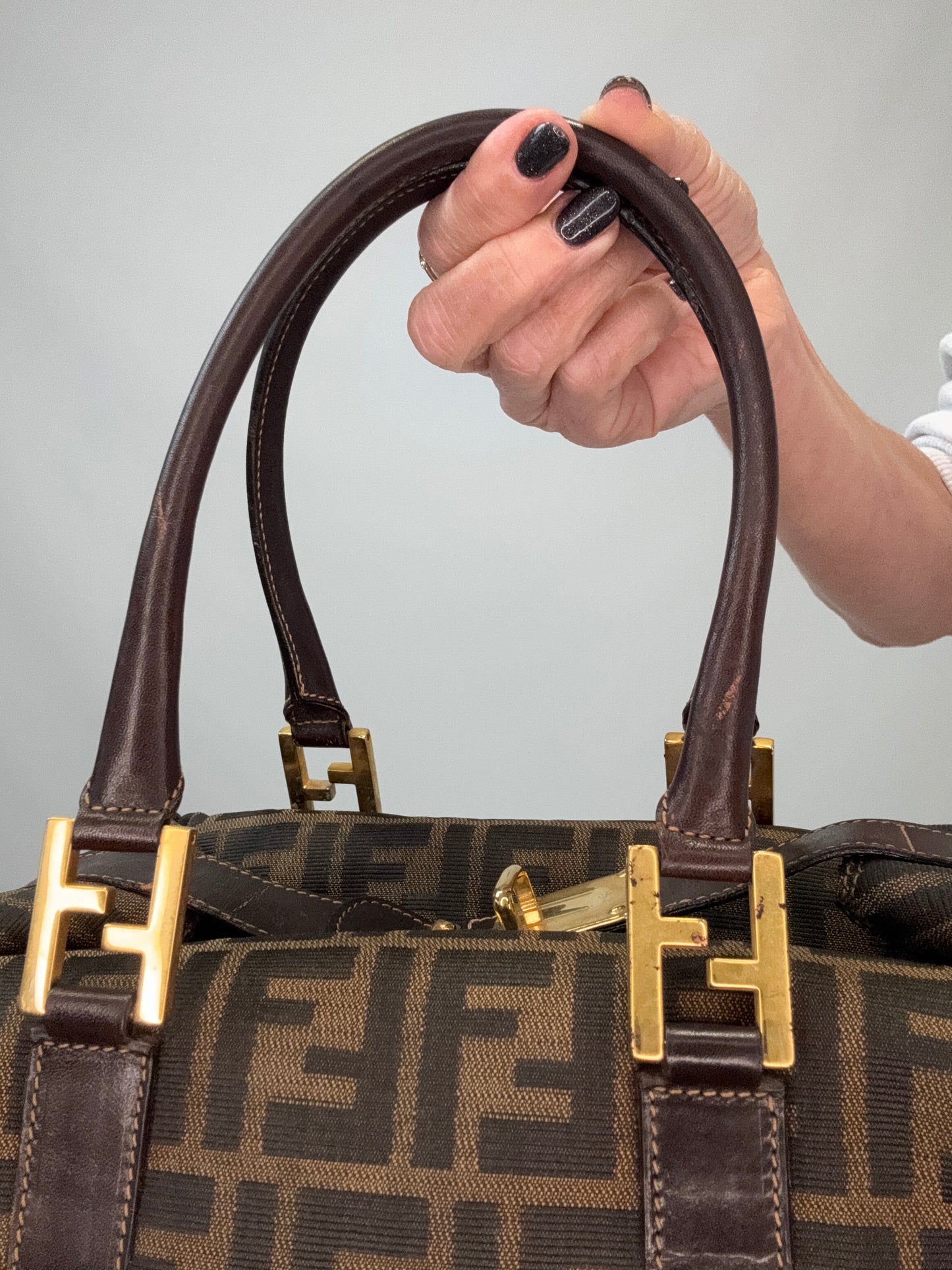 Fendi Zucca Two Way Boston Bag