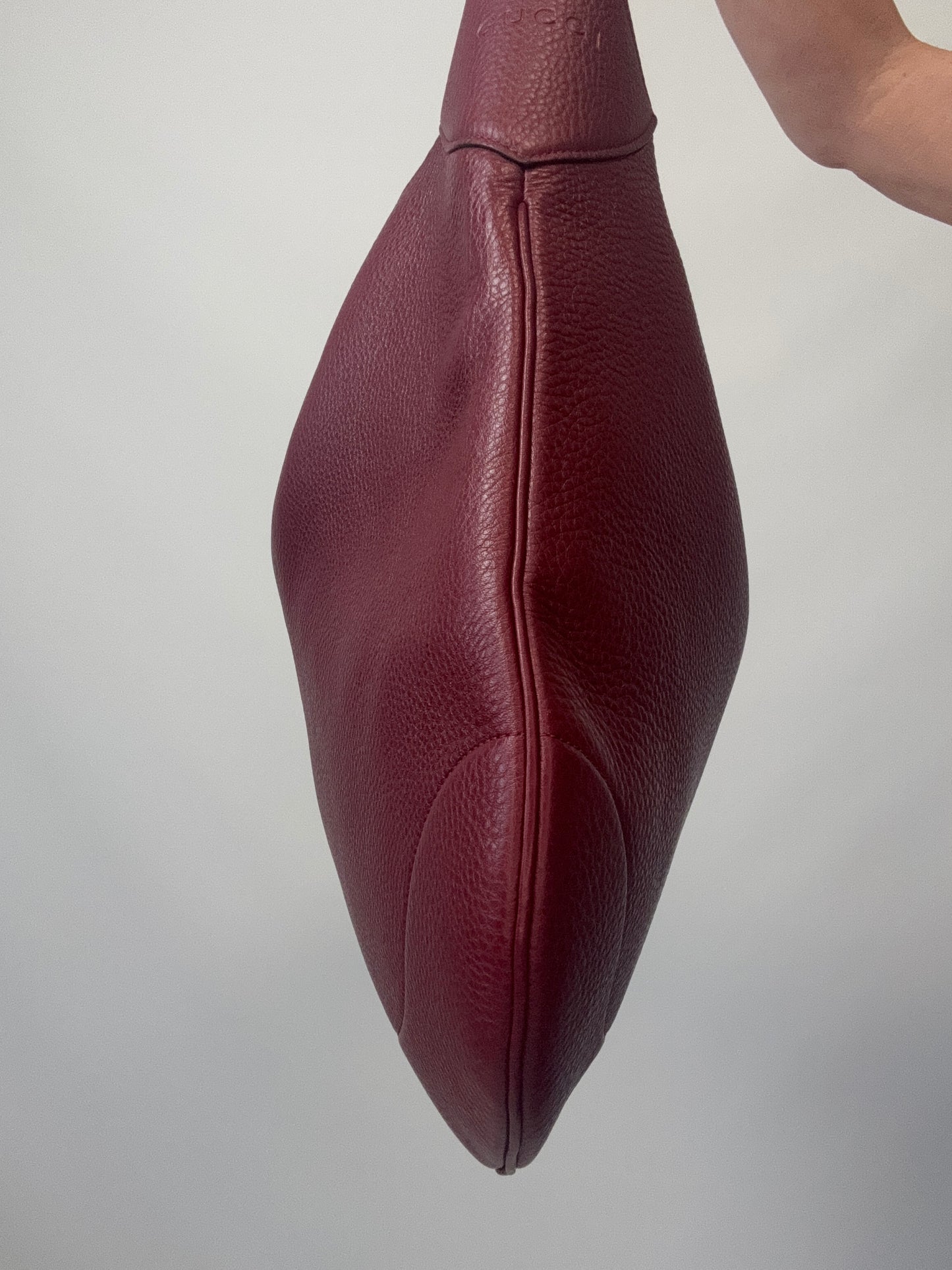 Gucci B Large Hobo Bag left side of handbag