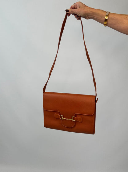 Gucci 1955 Horsebit Leather Bag- Burnt Orange - Vintage
