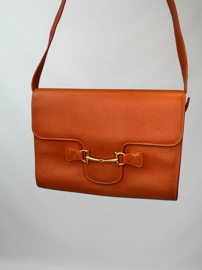 Gucci 1955 Horsebit Leather Bag- Burnt Orange - Vintage