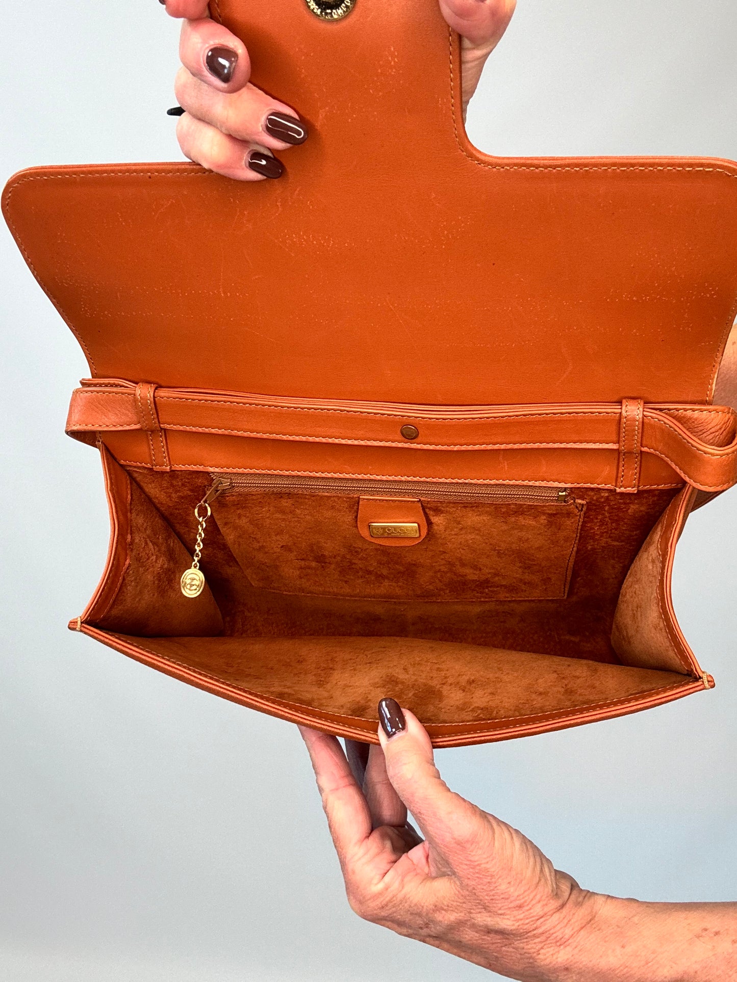 Gucci 1955 Horsebit Leather Bag- Burnt Orange - Vintage