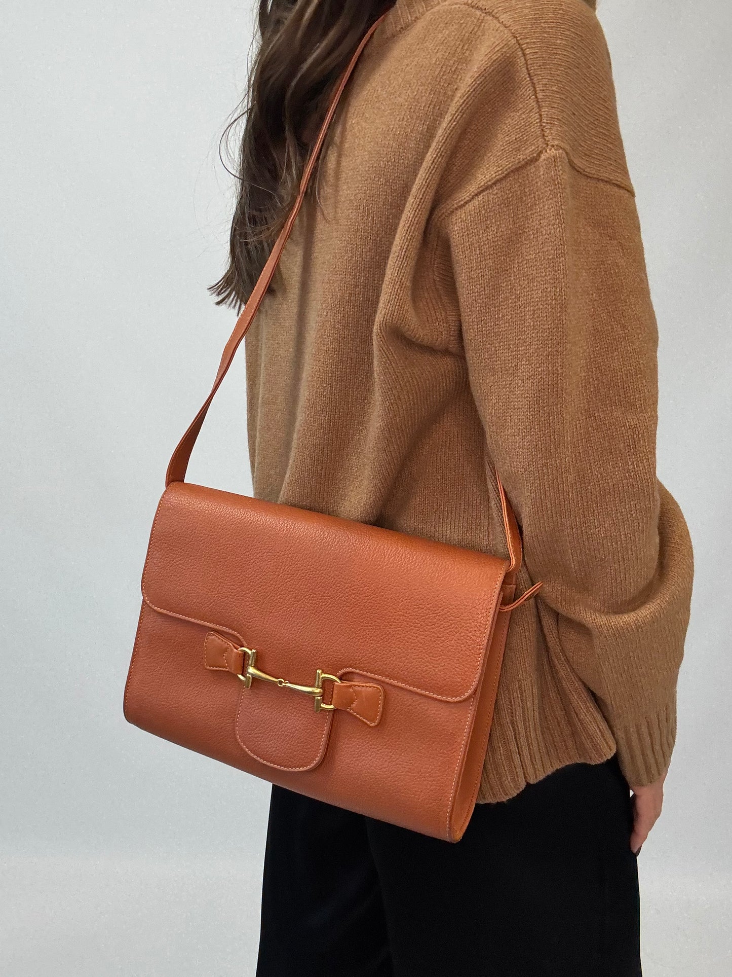 Gucci 1955 Horsebit Leather Bag- Burnt Orange - Vintage