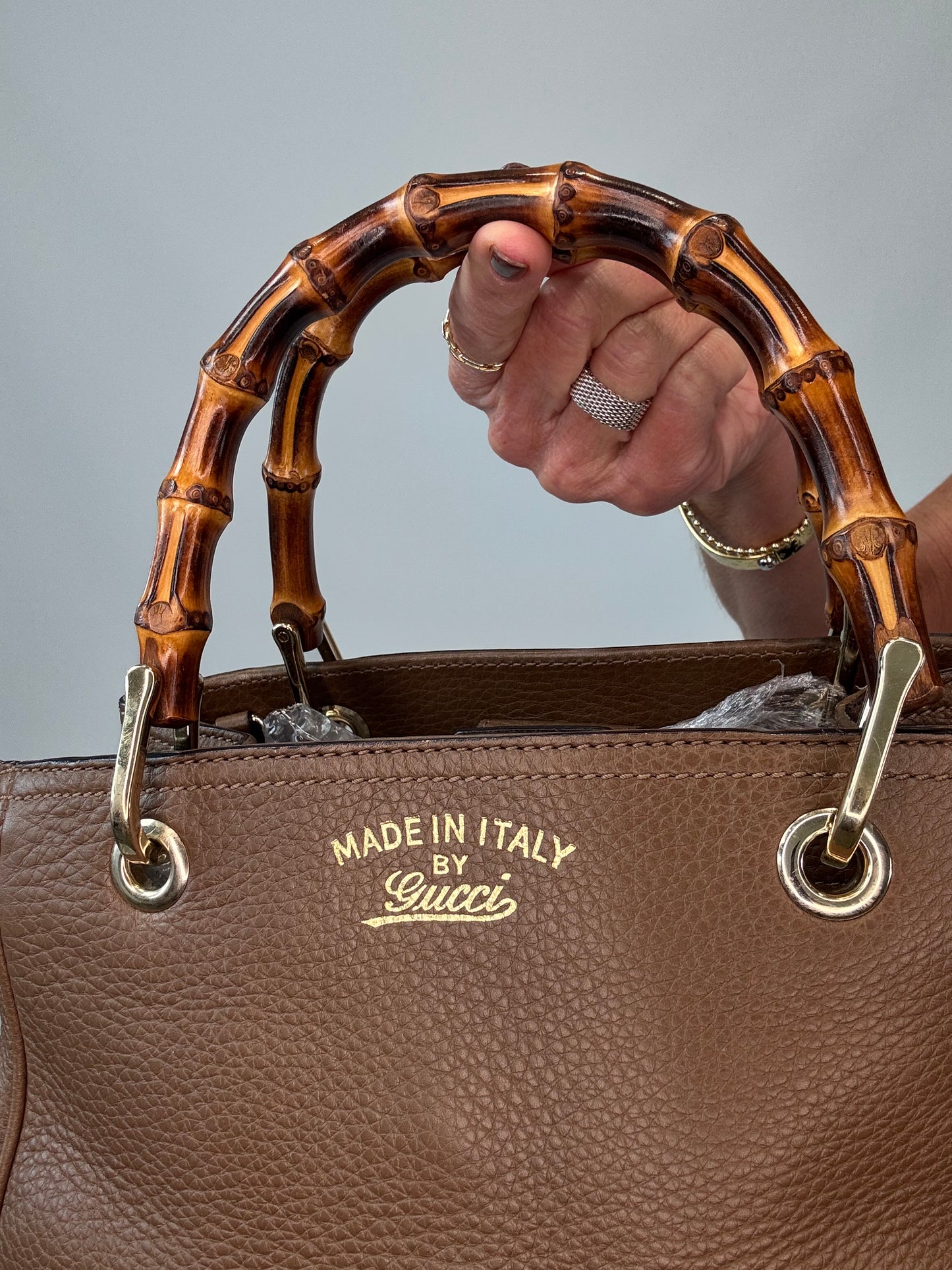 Gucci Bamboo Shopper Tote -Brown