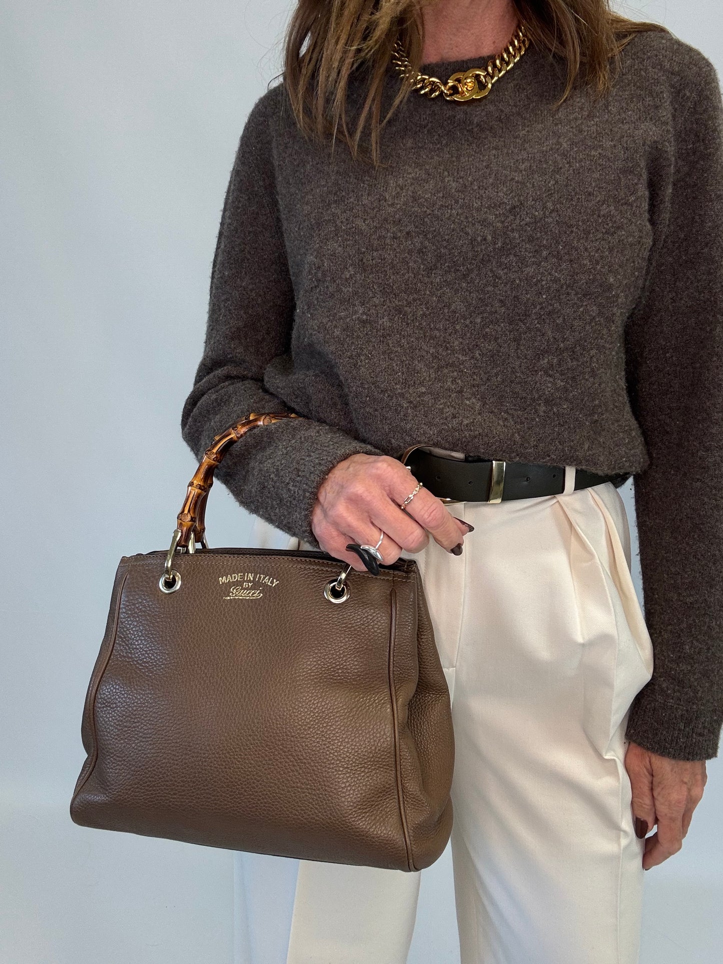 Gucci Bamboo Shopper Tote -Brown