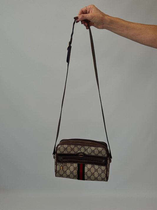 Gucci GG Supreme Monogram Canvas Ophidia Crossbody Bag - Vintage