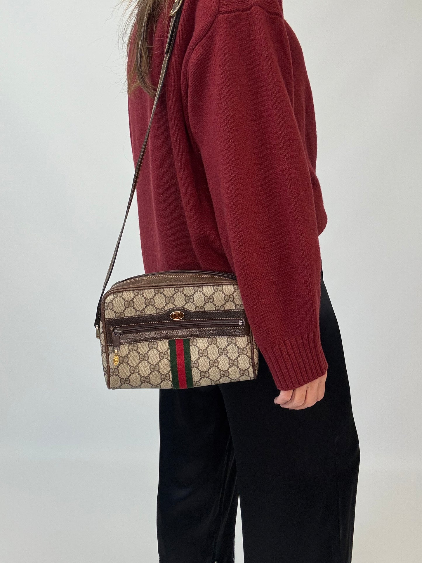 Gucci GG Supreme Monogram Canvas Ophidia Crossbody Bag - Vintage