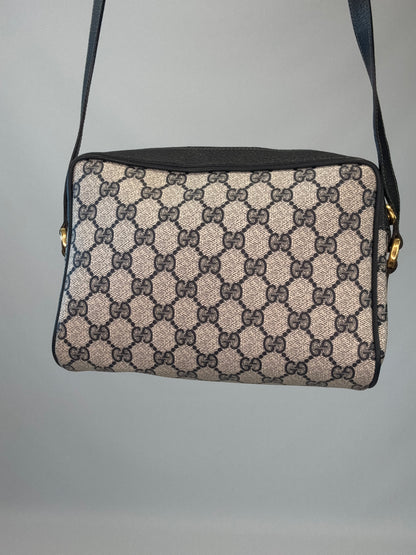 Gucci GG Supreme Sherry Line Shoulder Bag - Navy Blue