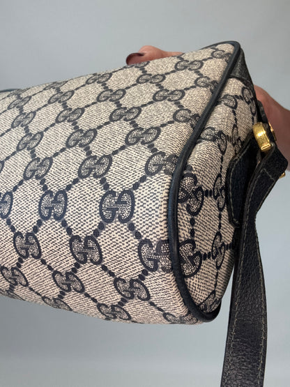 Gucci GG Supreme Sherry Line Shoulder Bag - Navy Blue