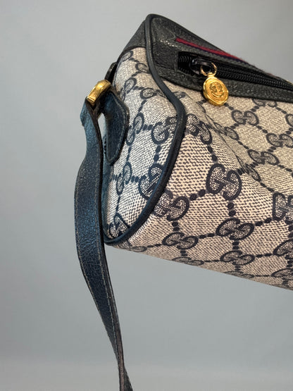 Gucci GG Supreme Sherry Line Shoulder Bag - Navy Blue