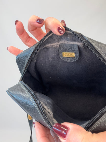 Gucci GG Supreme Sherry Line Shoulder Bag - Navy Blue