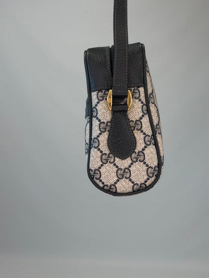 Gucci GG Supreme Sherry Line Shoulder Bag - Navy Blue