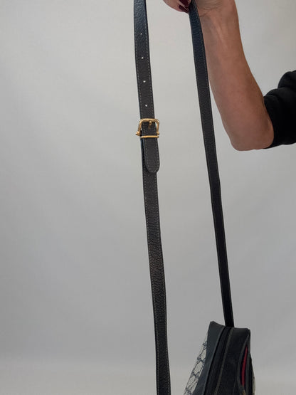 Gucci GG Supreme Sherry Line Shoulder Bag - Navy Blue