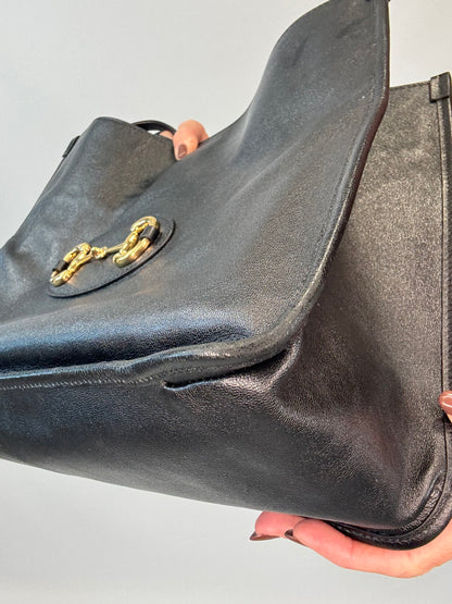 Gucci Horsebit 1955 Leather Tote - Black