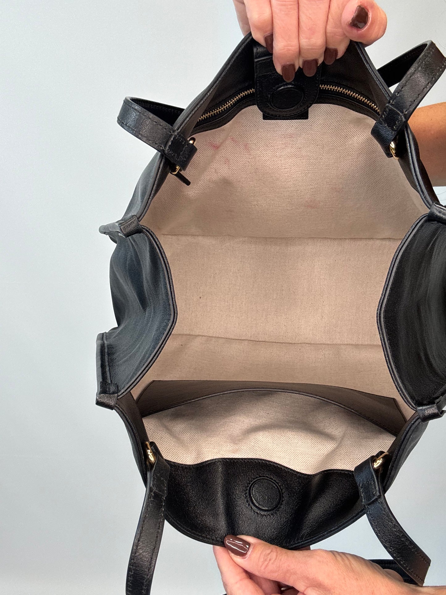 Gucci Horsebit 1955 Leather Tote - Black