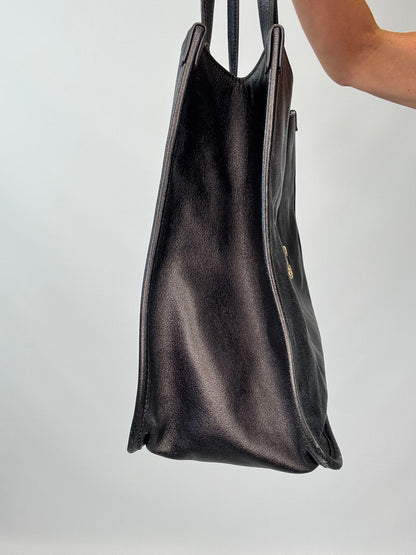 Gucci Horsebit 1955 Leather Tote - Black