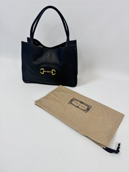 Gucci Horsebit 1955 Leather Tote - Black