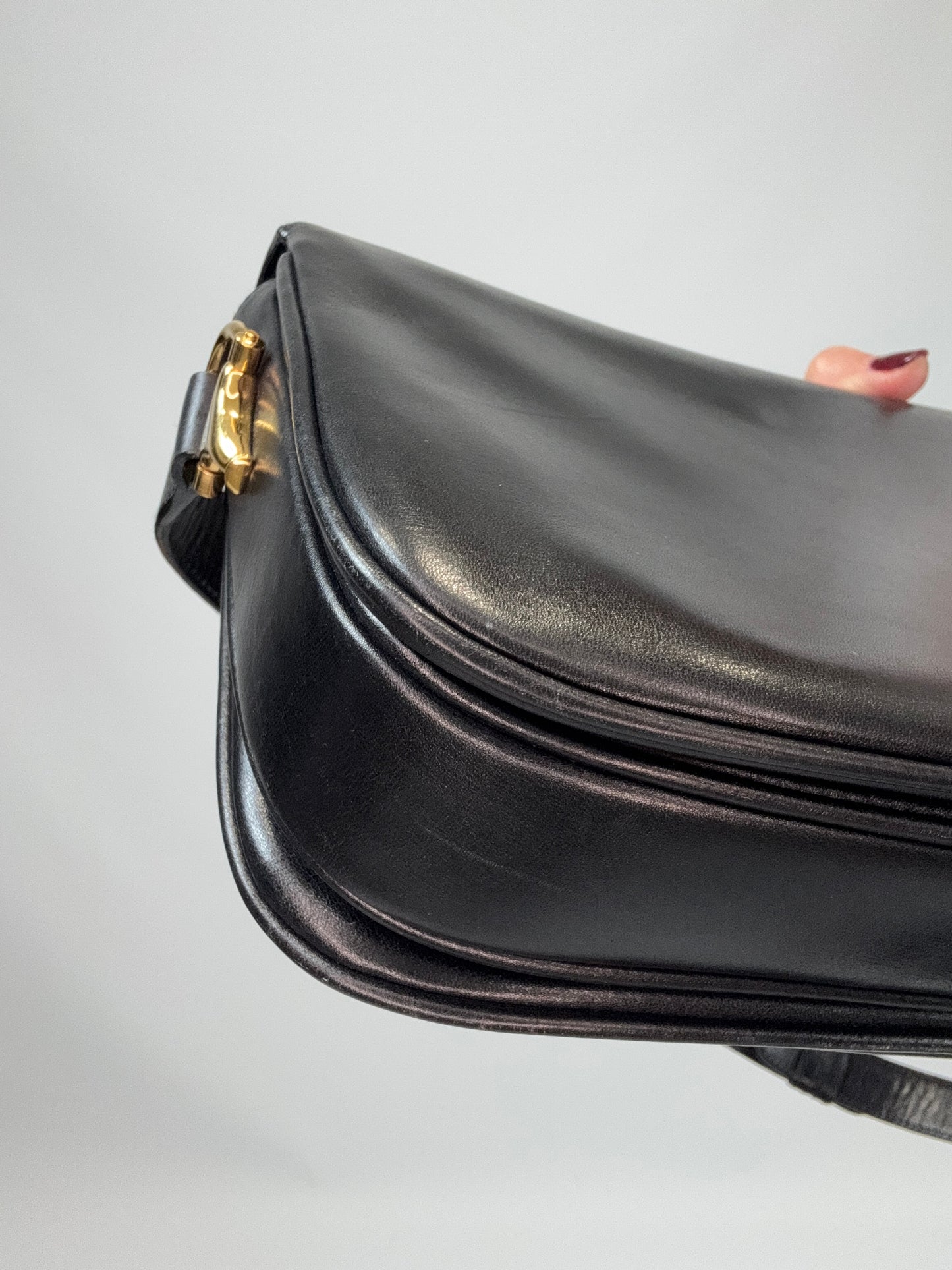 Gucci Horsebit 1955 Shoulder Bag with Gold and Silver Logo - Black