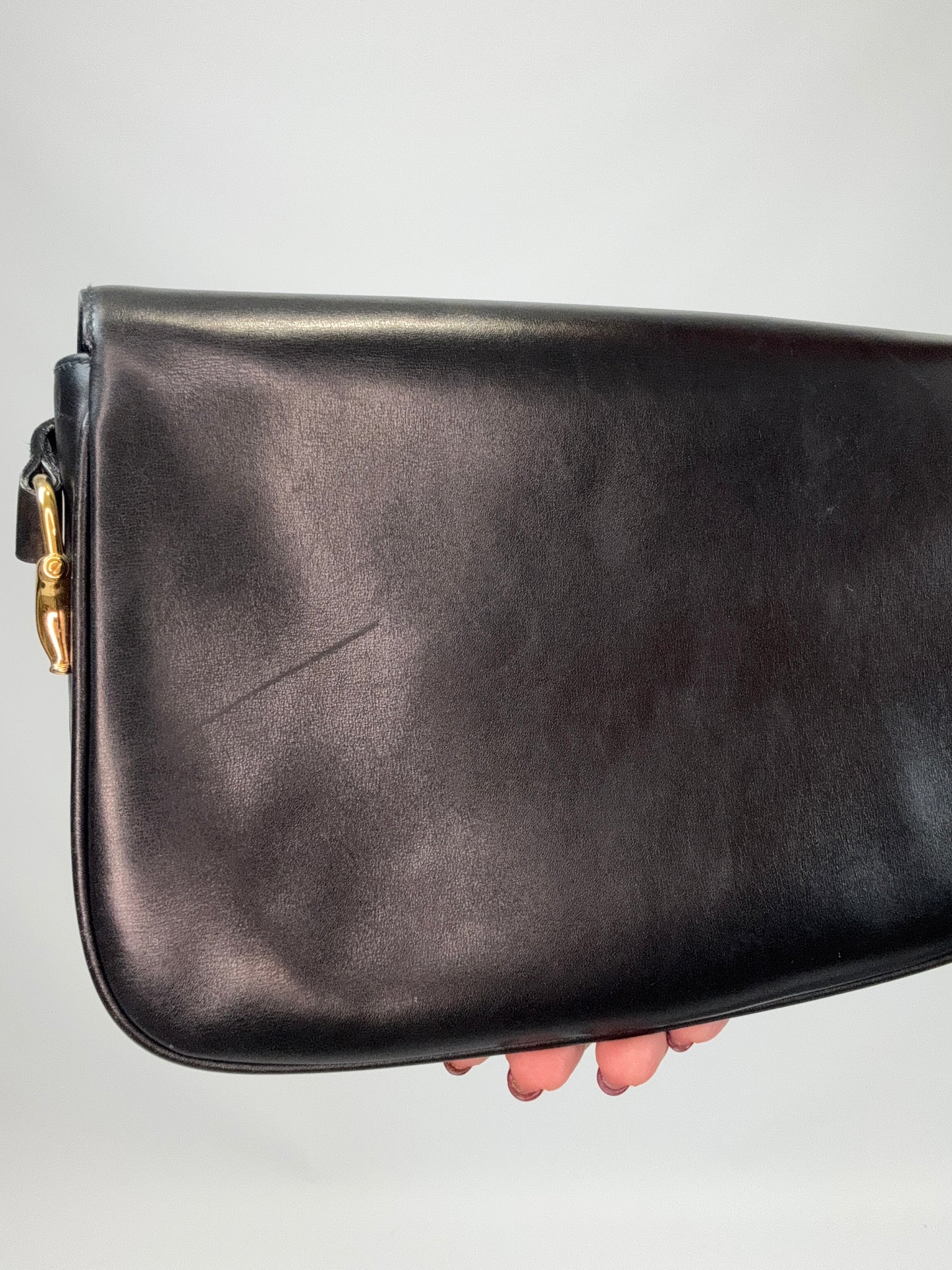 Gucci Horsebit 1955 Shoulder Bag with Gold and Silver Logo - Black