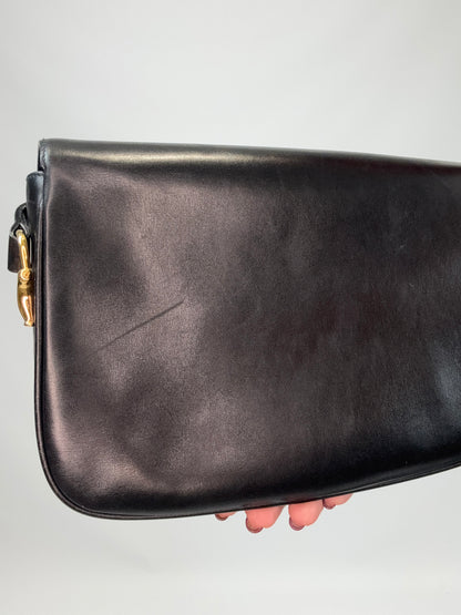 Gucci Horsebit 1955 Shoulder Bag with Gold and Silver Logo - Black