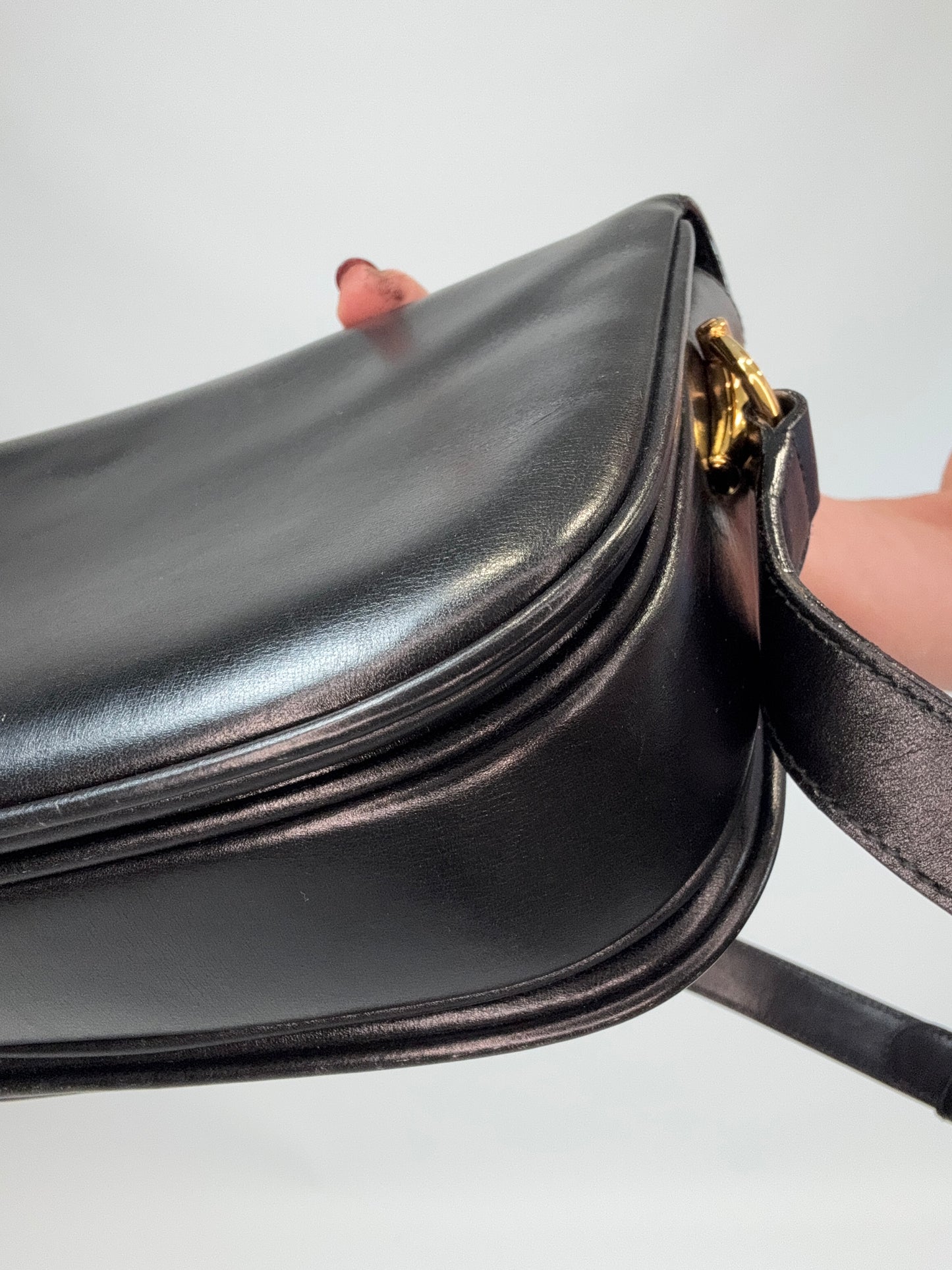 Gucci Horsebit 1955 Shoulder Bag with Gold and Silver Logo - Black