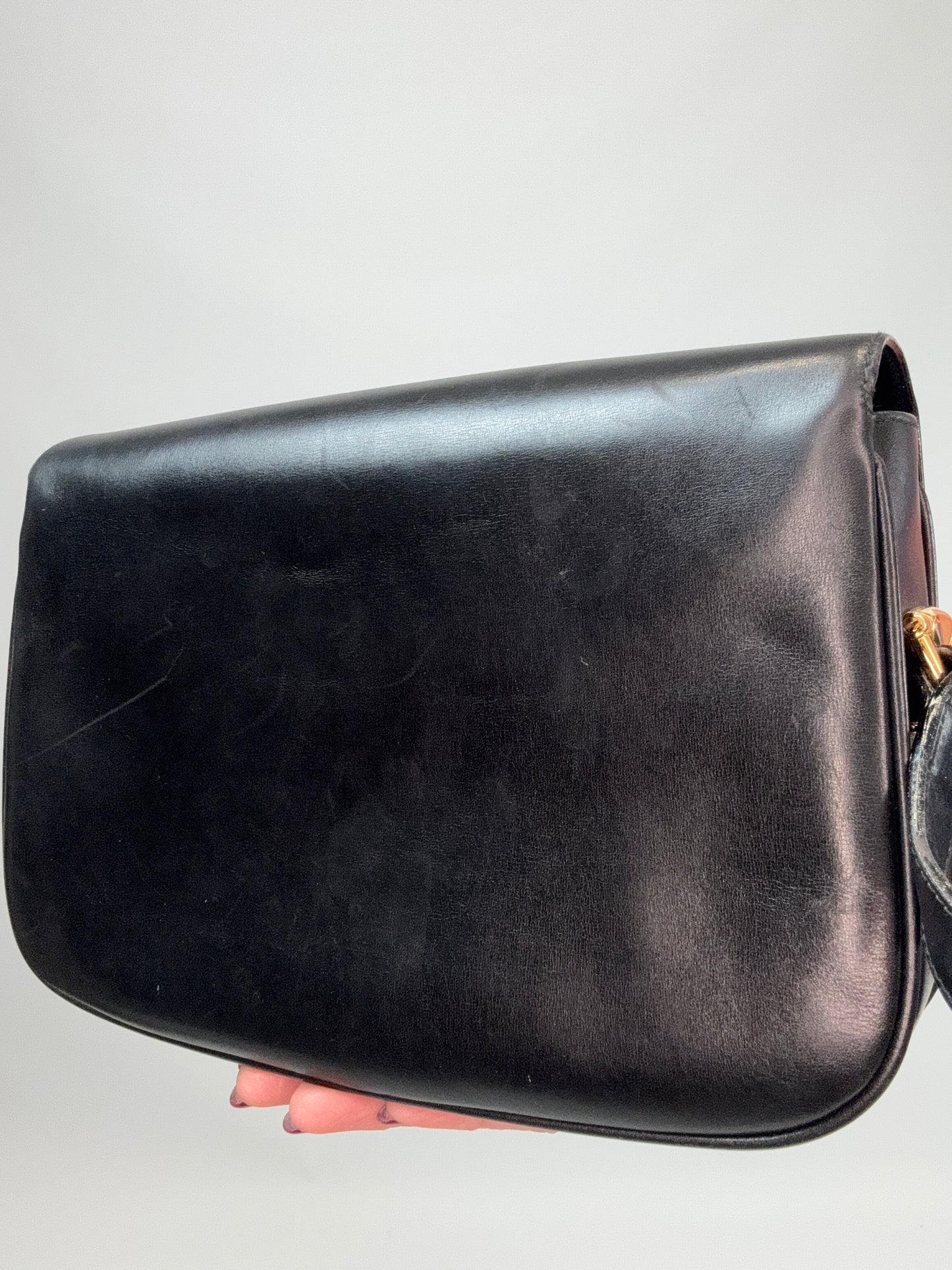 Gucci Horsebit 1955 Shoulder Bag with Gold and Silver Logo - Black