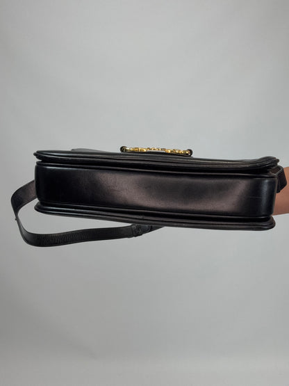 Gucci Horsebit 1955 Shoulder Bag with Gold and Silver Logo - Black