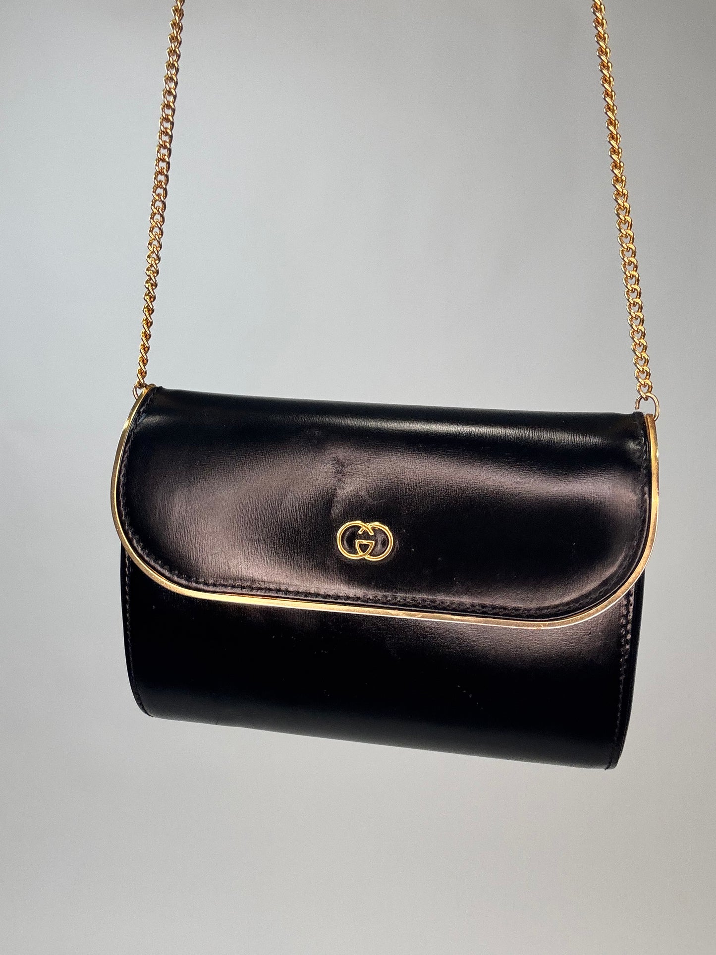 Gucci Interlocking Chain Shoulder Bag - Vintage - Black