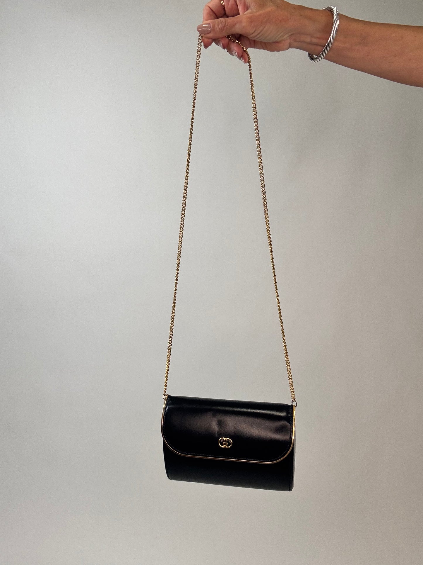 Gucci Interlocking Chain Shoulder Bag - Vintage - Black
