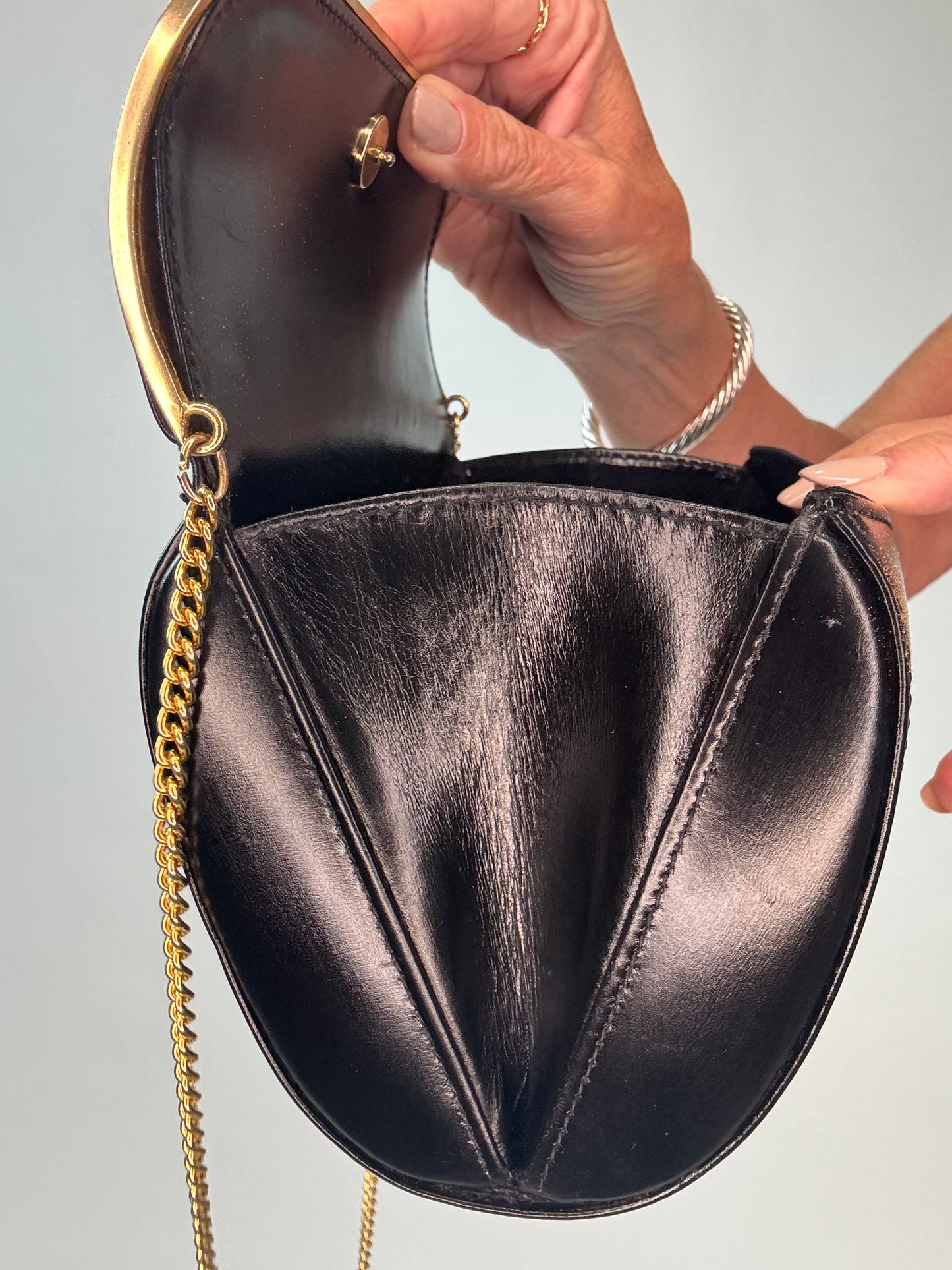 Gucci Interlocking Chain Shoulder Bag - Vintage - Black