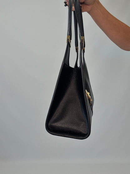 Gucci Jackie Bardot Leather Shoulder Bag - Black