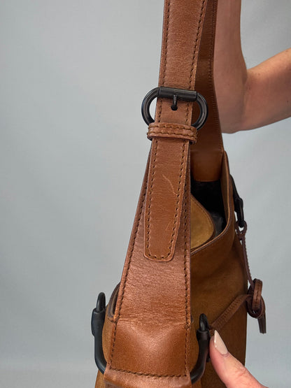 Gucci Suede Horsebit Drawstring Shoulder Bag