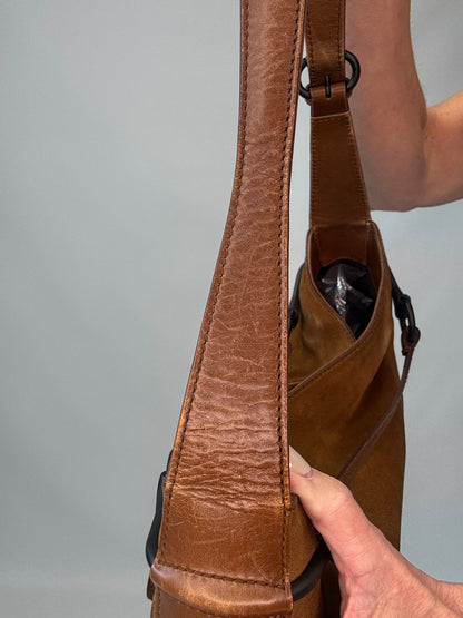 Gucci Suede Horsebit Drawstring Shoulder Bag