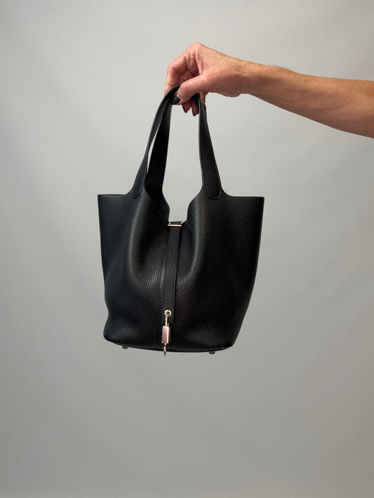 Hermés Taurillon Clemence Picotin Lock 22 MM - Ebene