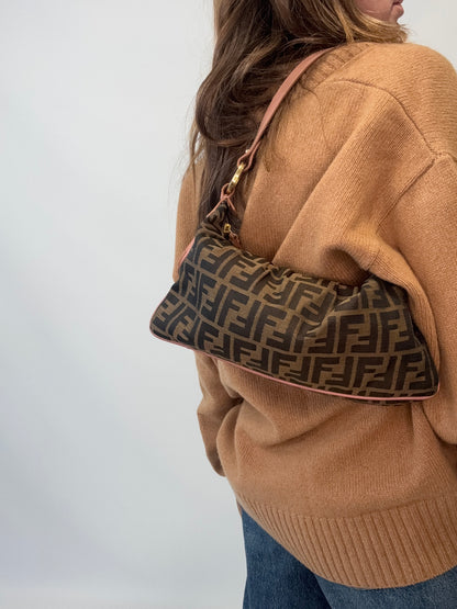 Fendi Zucca Hobo Shoulder Bag
