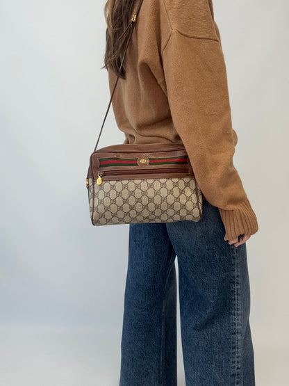Gucci Sherry Line Supreme Crossbody- Vintage Brown