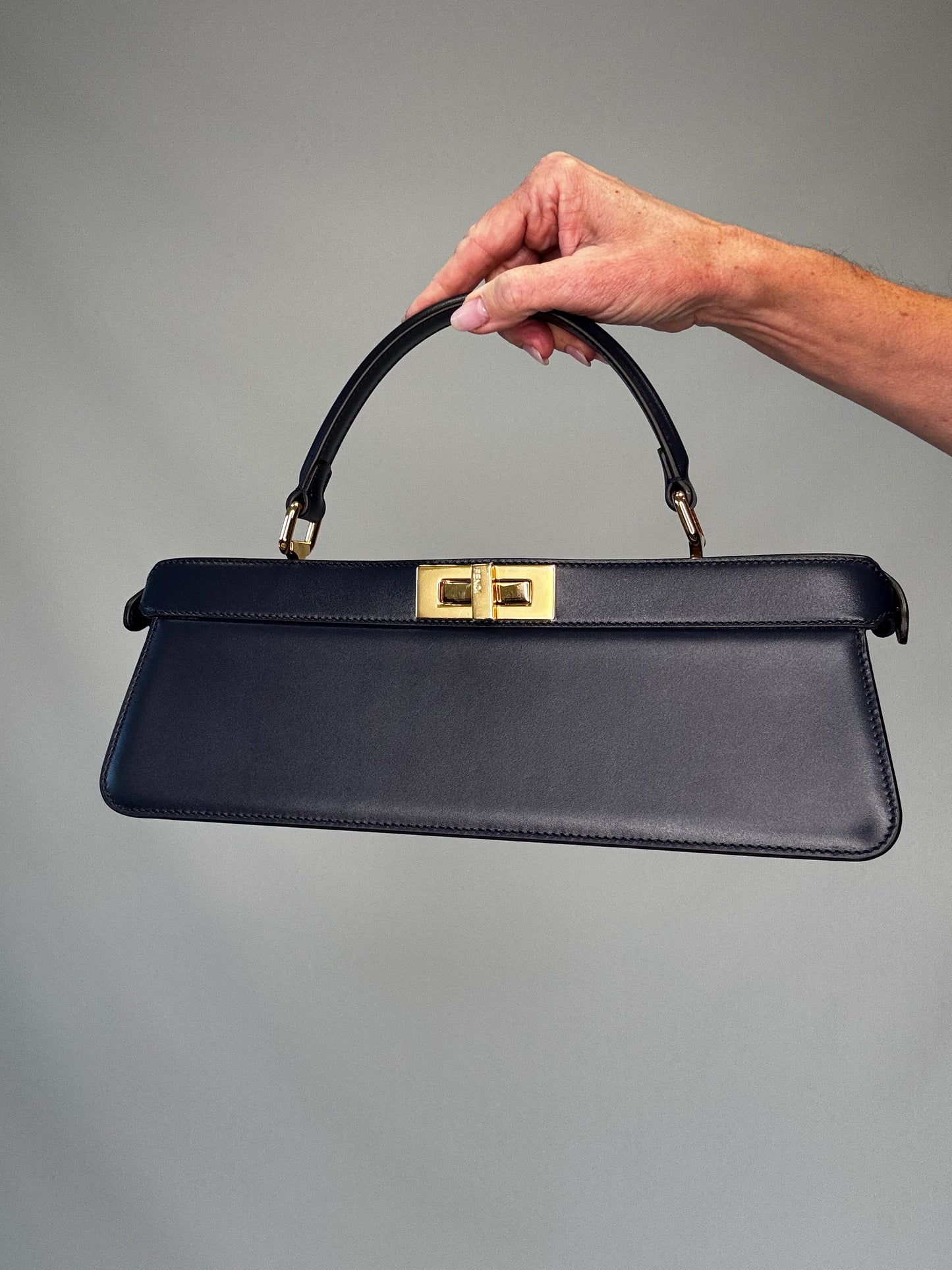 Fendi East West Peekaboo Bag- Navy