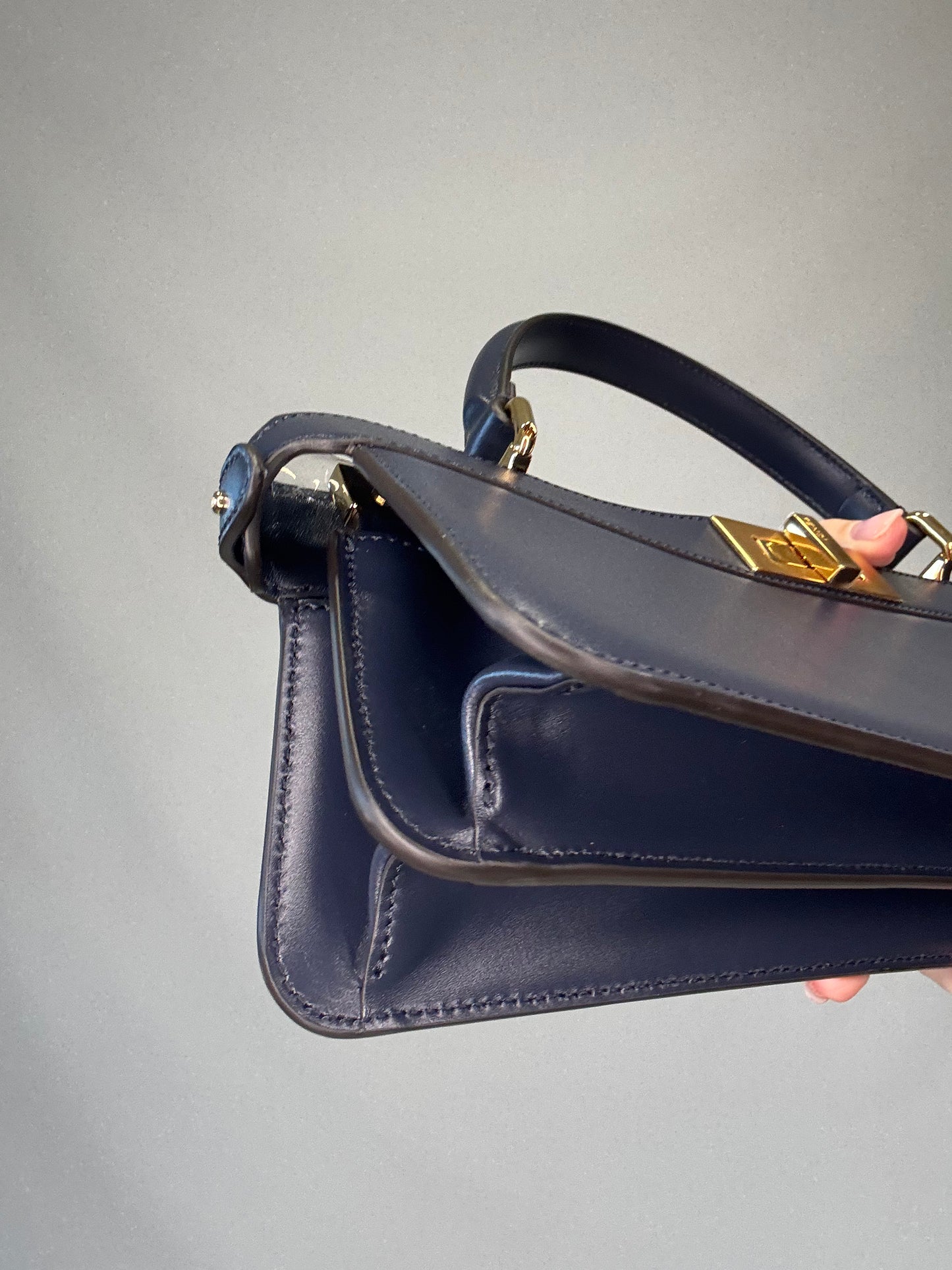 Fendi East West Peekaboo Bag- Navy