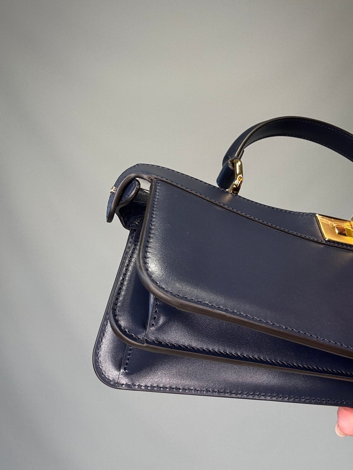 Fendi East West Peekaboo Bag- Navy