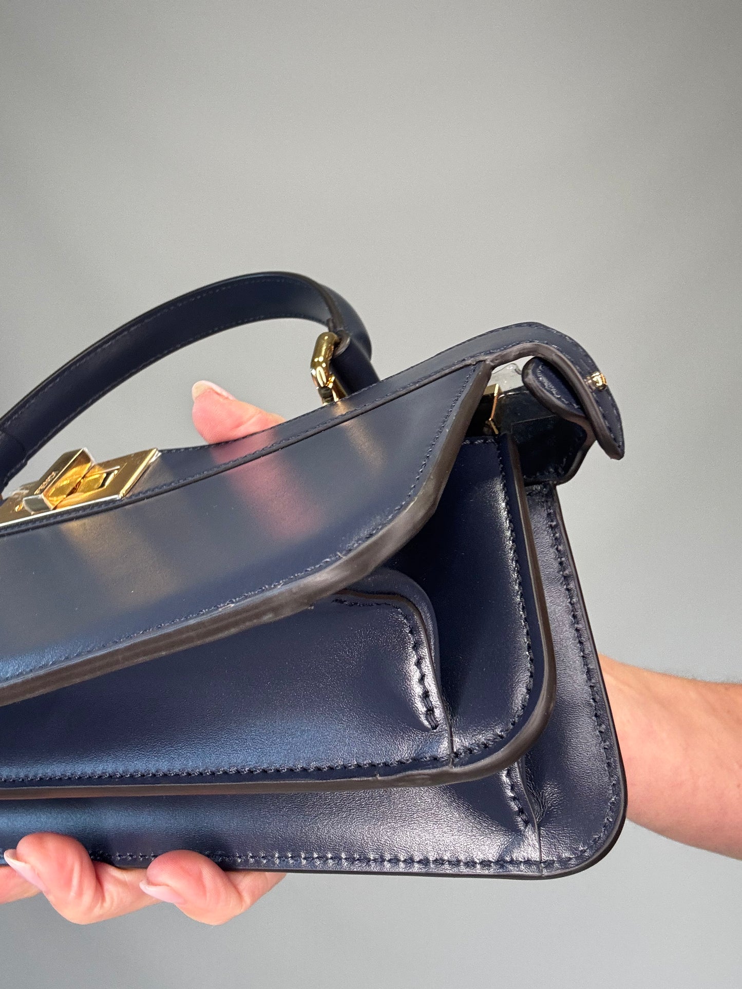 Fendi East West Peekaboo Bag- Navy