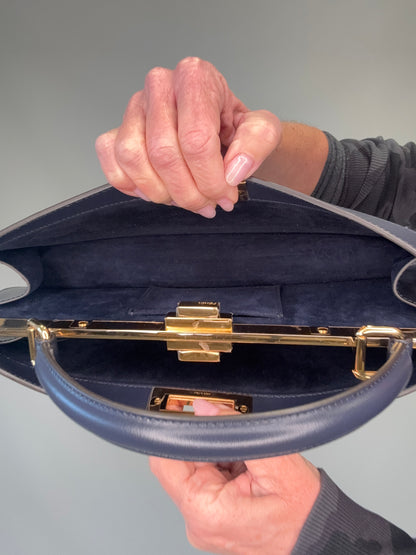 Fendi East West Peekaboo Bag- Navy