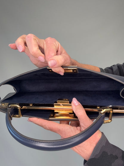Fendi East West Peekaboo Bag- Navy