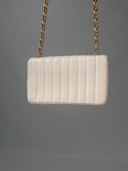 Chanel Rare Mini Sqaure Bijoux Chain Flap- White
