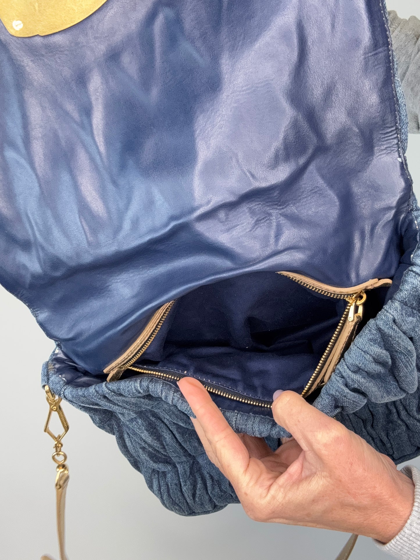 Miu Miu Denim Rare Matelasse  Double Sided Bag