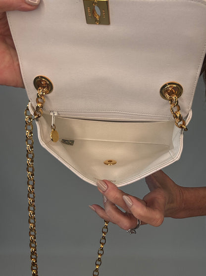 Chanel Rare Mini Sqaure Bijoux Chain Flap- White