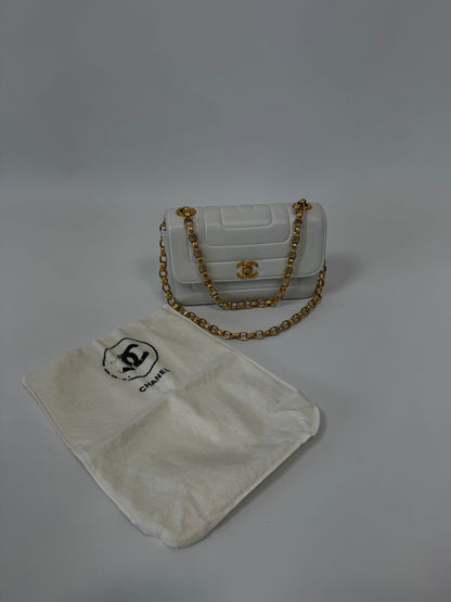 Chanel Rare Mini Sqaure Bijoux Chain Flap- White