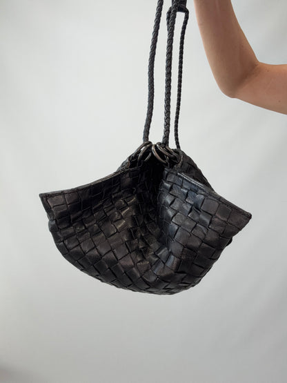 Bottega Veneta Intrecciato East West Shoulder Bag -Black