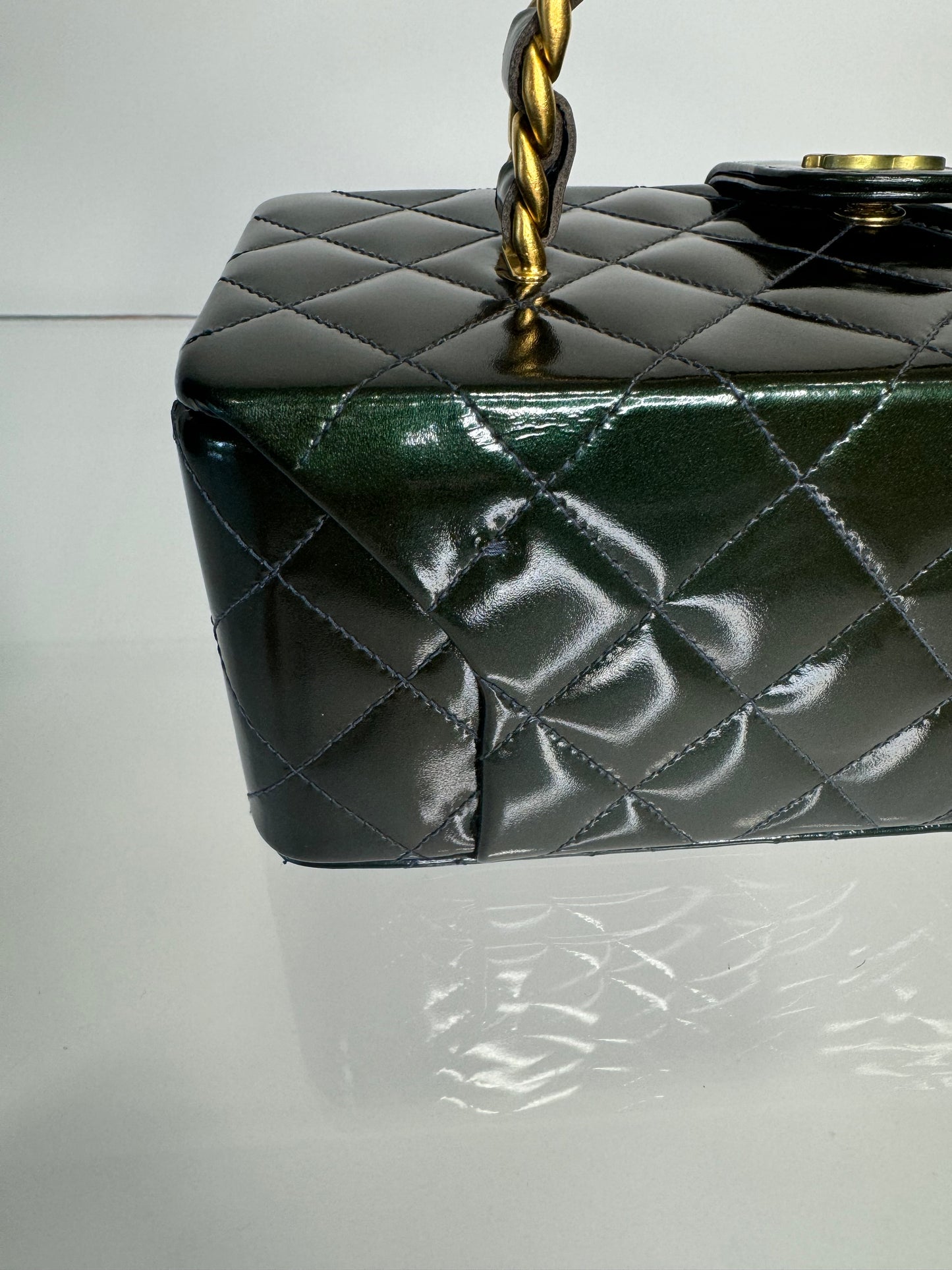 Chanel Vintage Vanity Quilted Patent Leather.