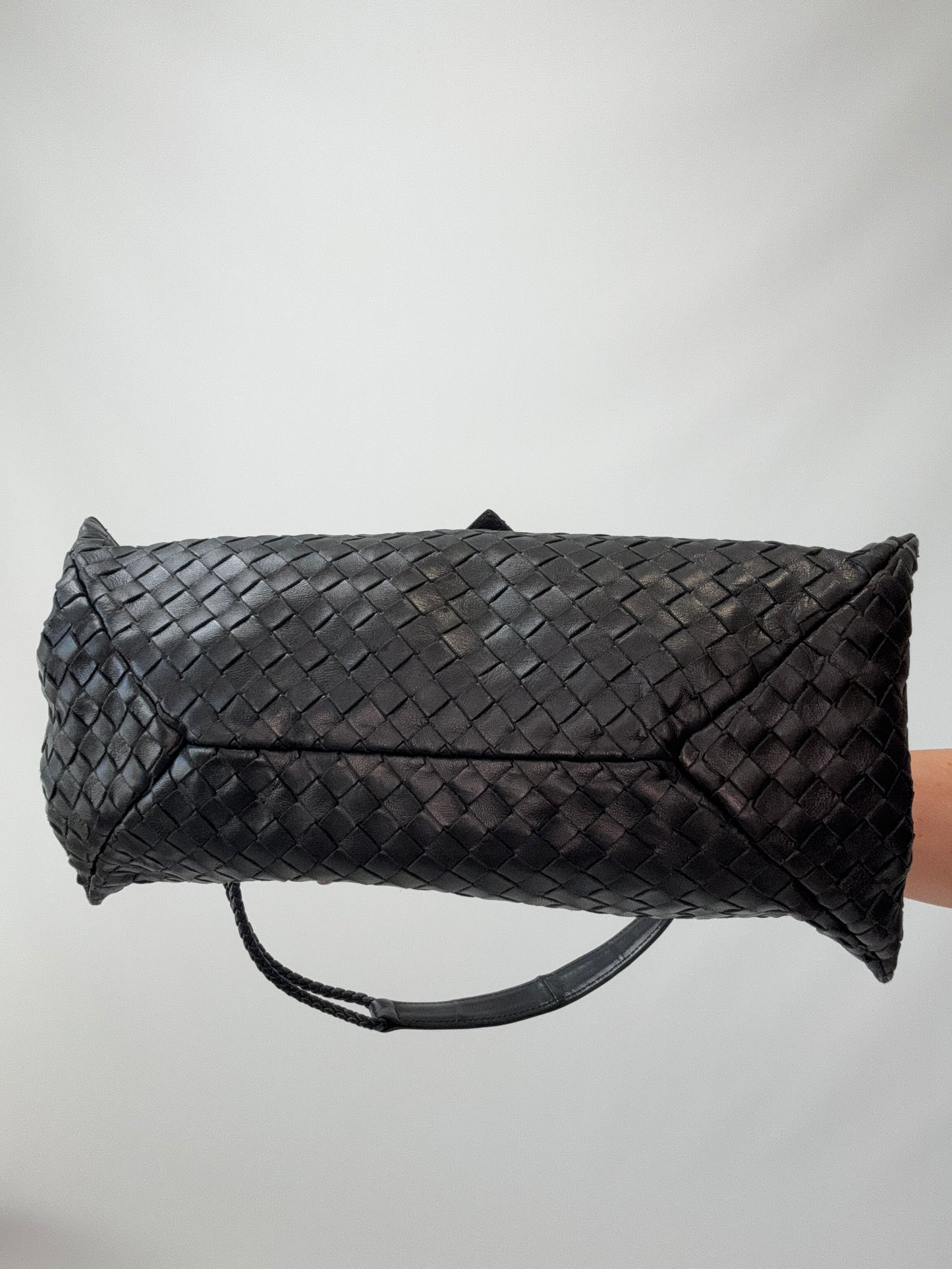 Bottega Veneta Intrecciato East West Shoulder Bag -Black