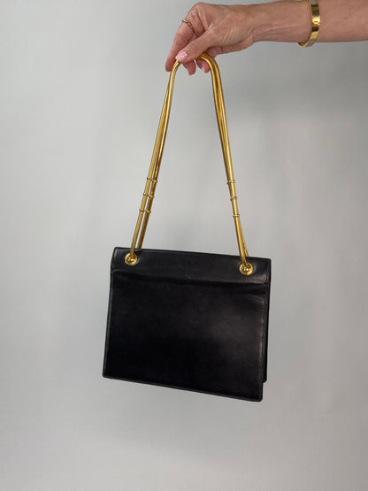 Chanel Vintage Coco Mark Flap Lambskin With  Snake Chain Bag